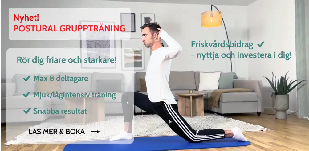 Postural gruppträning i Göteborg. Använd ditt friskvårdsbidrag och investera i en stark, effektiv och smärtfri kropp. 